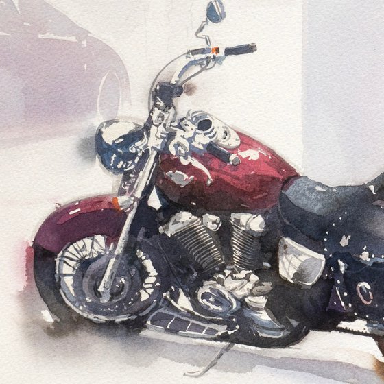 Red Cruiser Motorcycle
