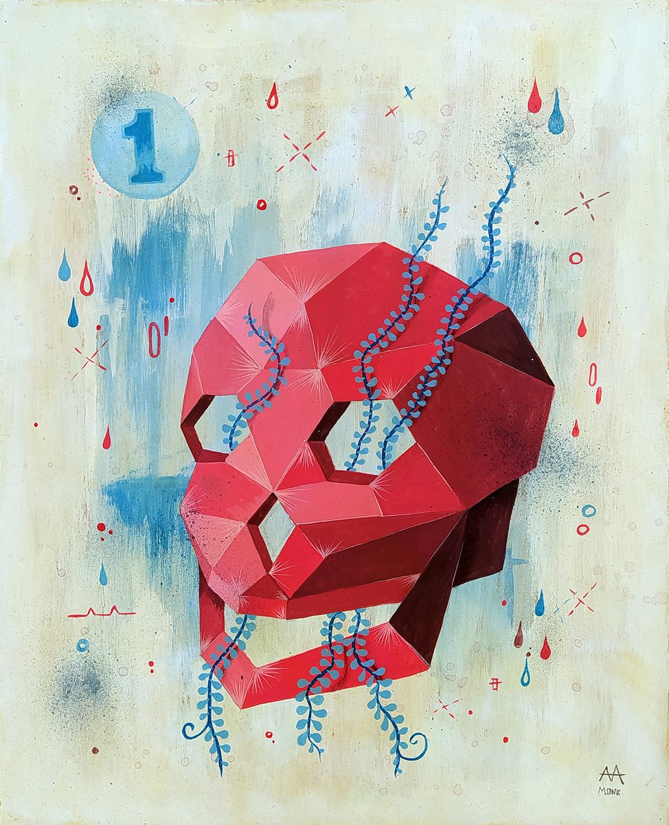 Surrealistic Botanical Acrylic Painting By Andres Agosin Monk, 16 X 20, Venganza Natural 01, Original Artwork