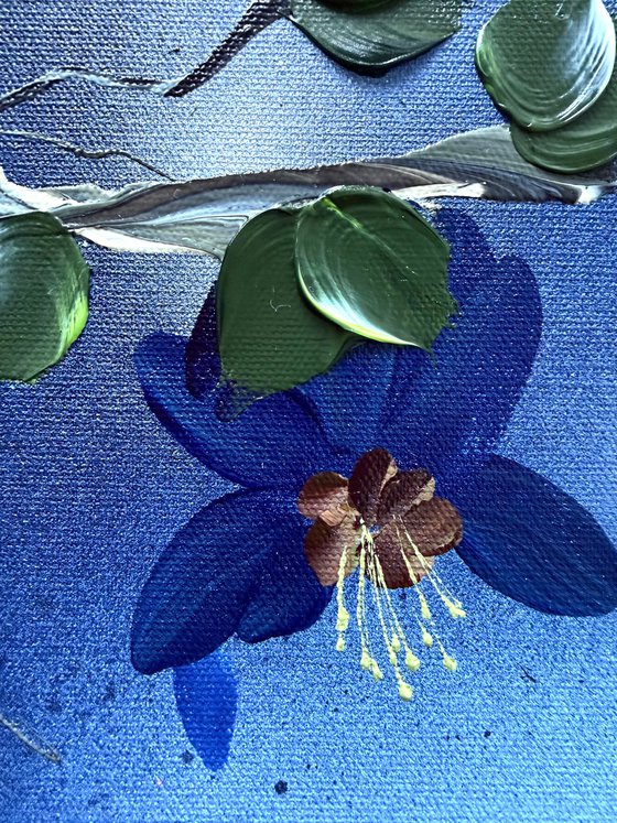 Pearl Roses in Blue Silence