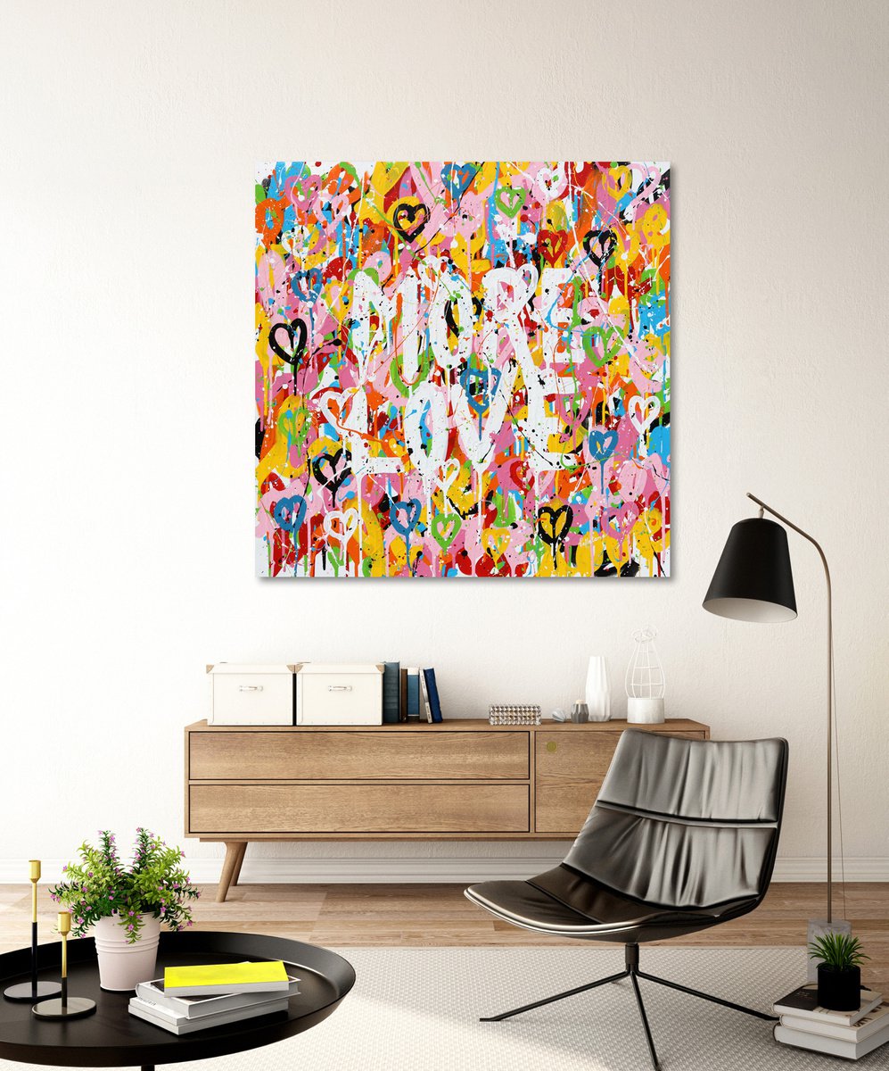 Urban And Pop Acrylic Painting , More Love By Isabelle Pelletane, 31 X 31, Artwork For Sale On Artfinder