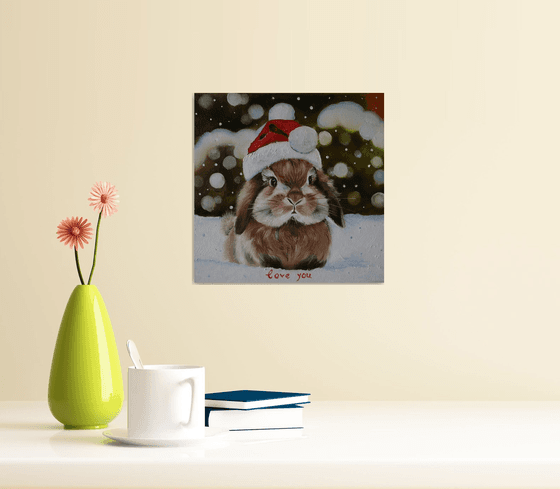 Christmas Bunny Painting