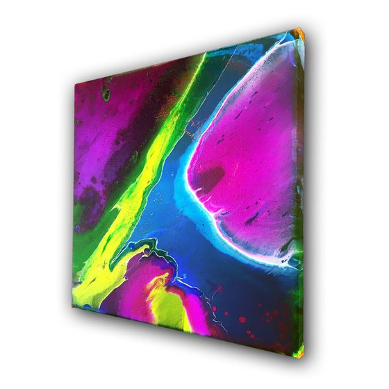 "Purple Persuasion" - FREE USA SHIPPING - Original Abstract PMS Acrylic Painting, 12 x 12 inches
