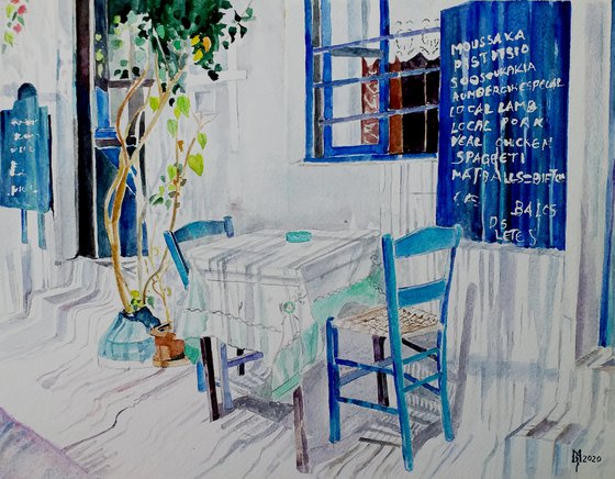 GREEK TAVERN /37 x 29 cm