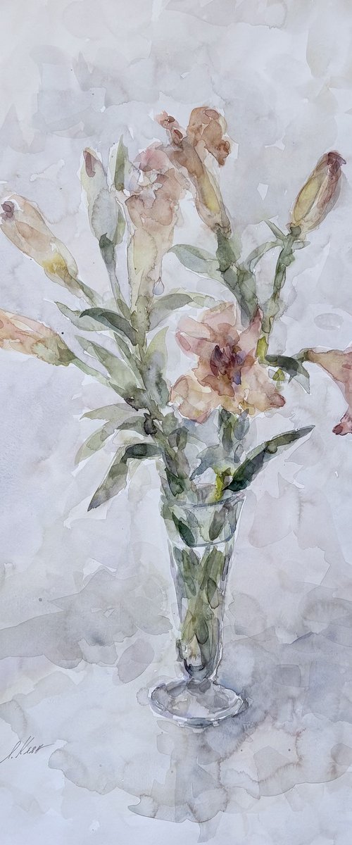 Lilies 50x65 cm 2025 by Elena Klyan