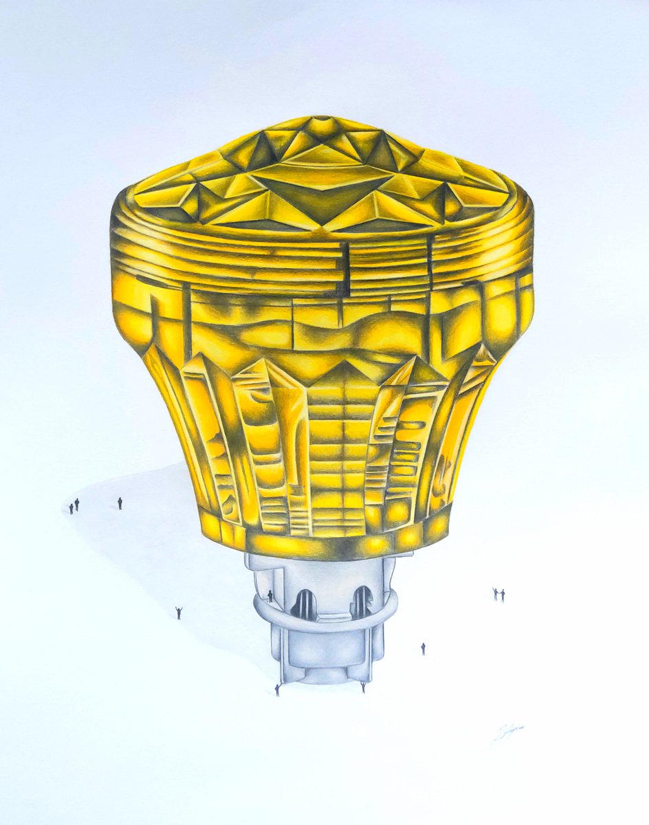 Fairground Light Bulb Yellow by Daniel Shipton