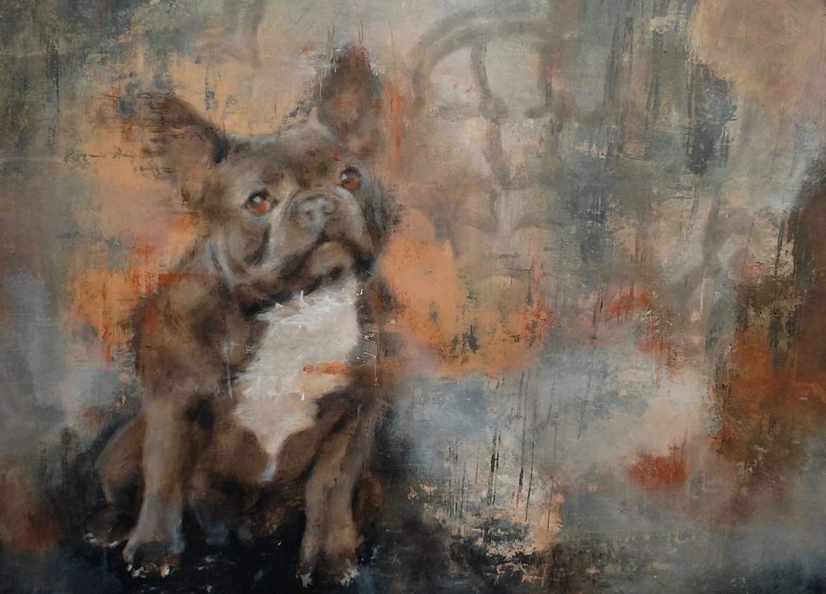 Impressionistic Animal Oil Painting By Yuliia Kyrsanova, 31 X 24", Silent Cry, Original Artwork