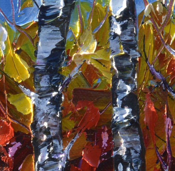 "Mini Birch Trees" palette knife