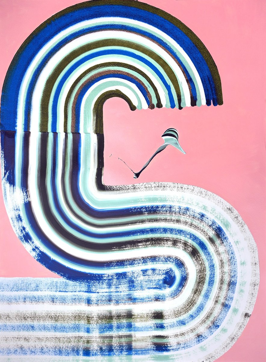 Abstract Acrylic Painting By Sumit Mehndiratta, 22 X 30", Genesis Oceania, Original Artwork