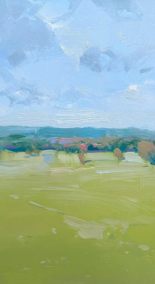 Summer Field, Original oil painting, Handmade artwork, One of a kind by Vahe Yeremyan