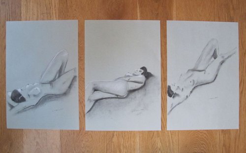 Set of Three Reclining Nudes by Catherine O’Neill