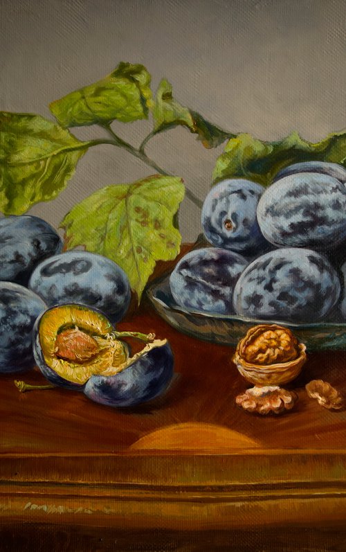 Plums and nuts by Eduard Panov