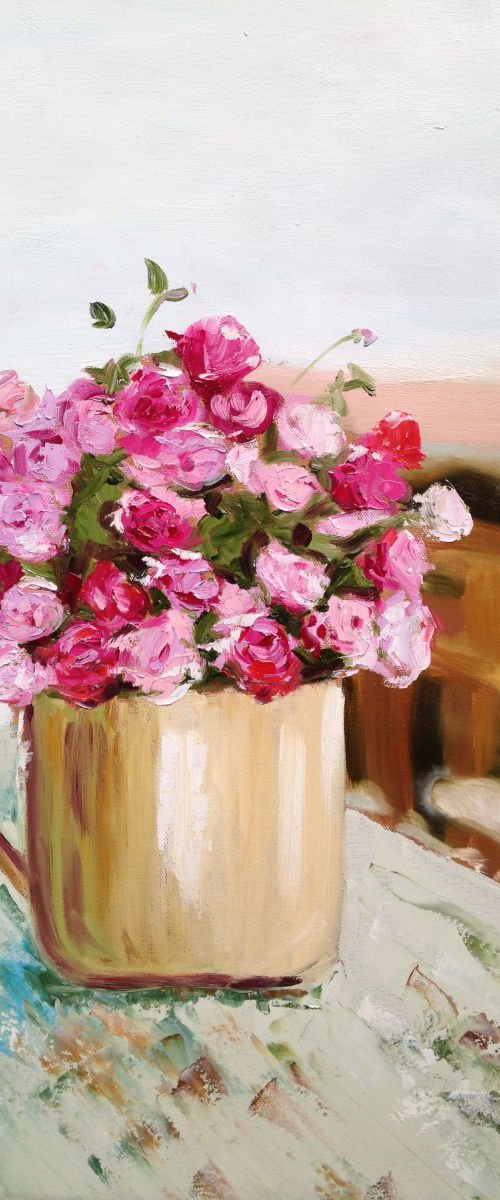 Vase of Pink Flowers by Emma Bell