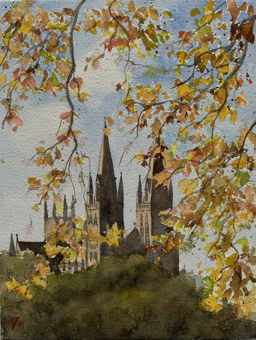 Autumn colour with cathedral by Shelly Du