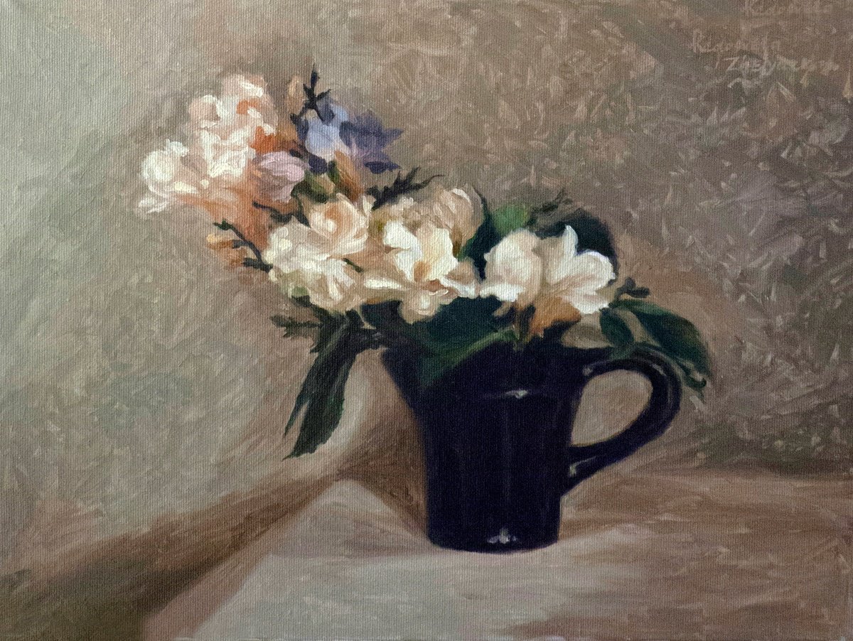 Freesias And Gardenias By Radosveta Zhelyazkova, 16 X 12, Artwork For Sale On Artfinder