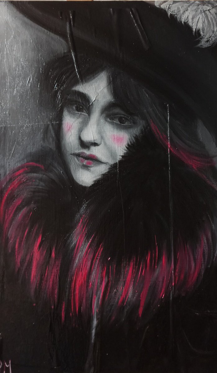 Photorealistic Portrait Oil Painting By Laura Muolo, 9 X 15", Lady In Pink, Original Artwork