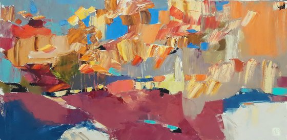 Sunny autumn forest.