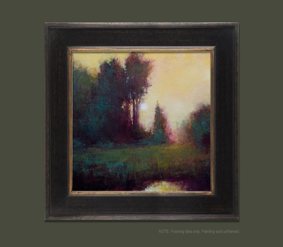 Pond Sunset impressionist tonal landscape