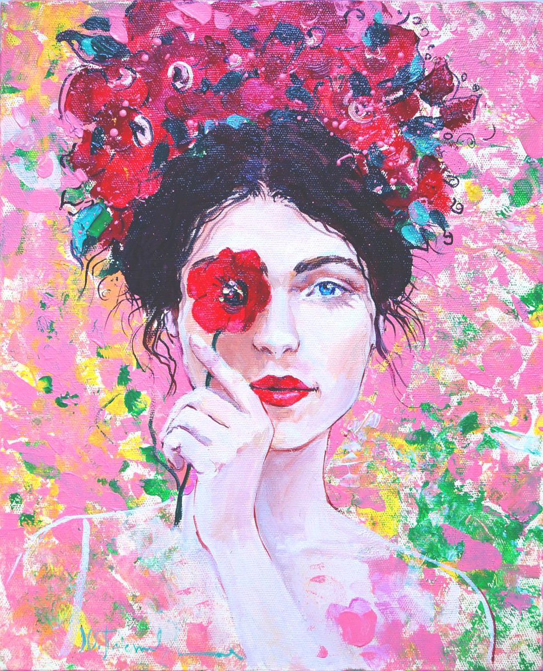 The poppy girl Oil painting by Yuliia Pastukhova | Artfinder