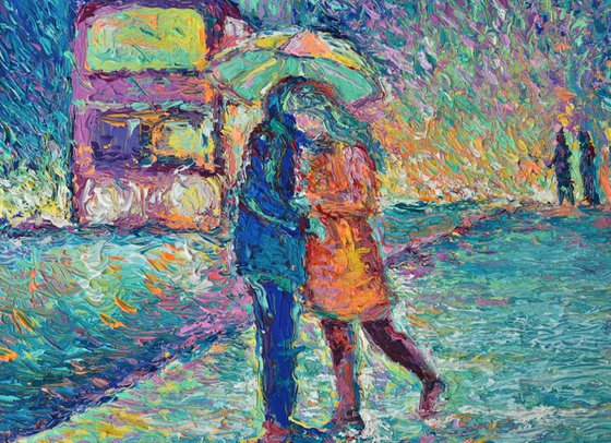 Lovers in Rainy London