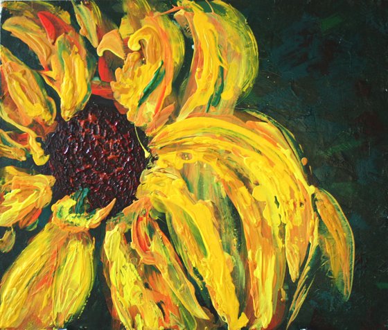 Portrait of a Sunflower / Original Painting