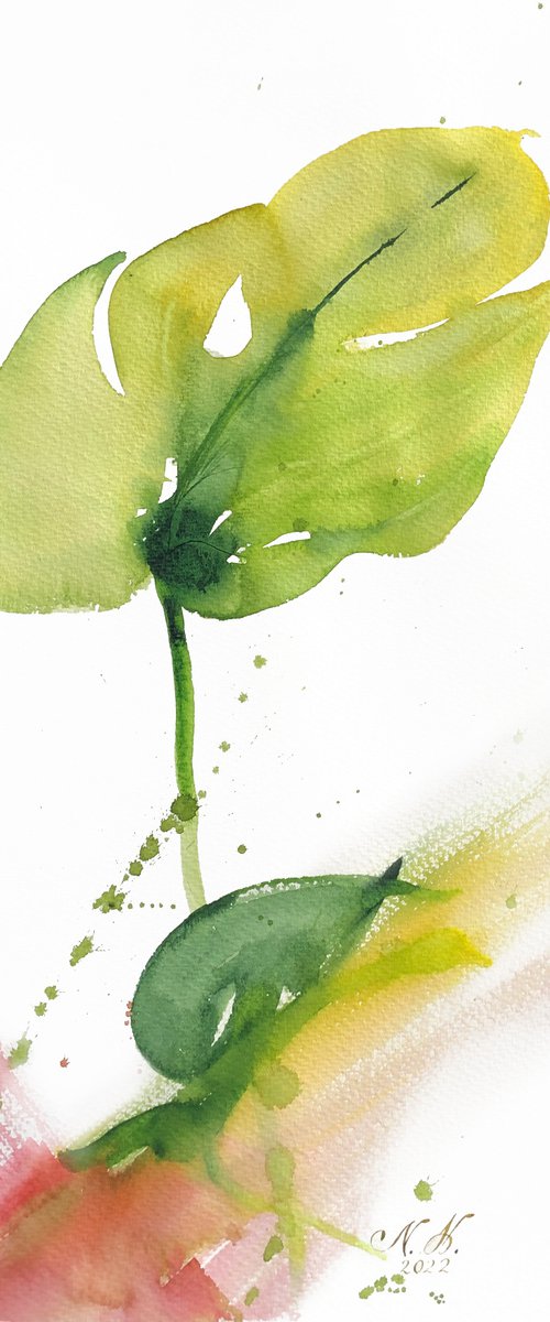 Home. Floral shades. A series of abstract original watercolours. by Nataliia Kupchyk