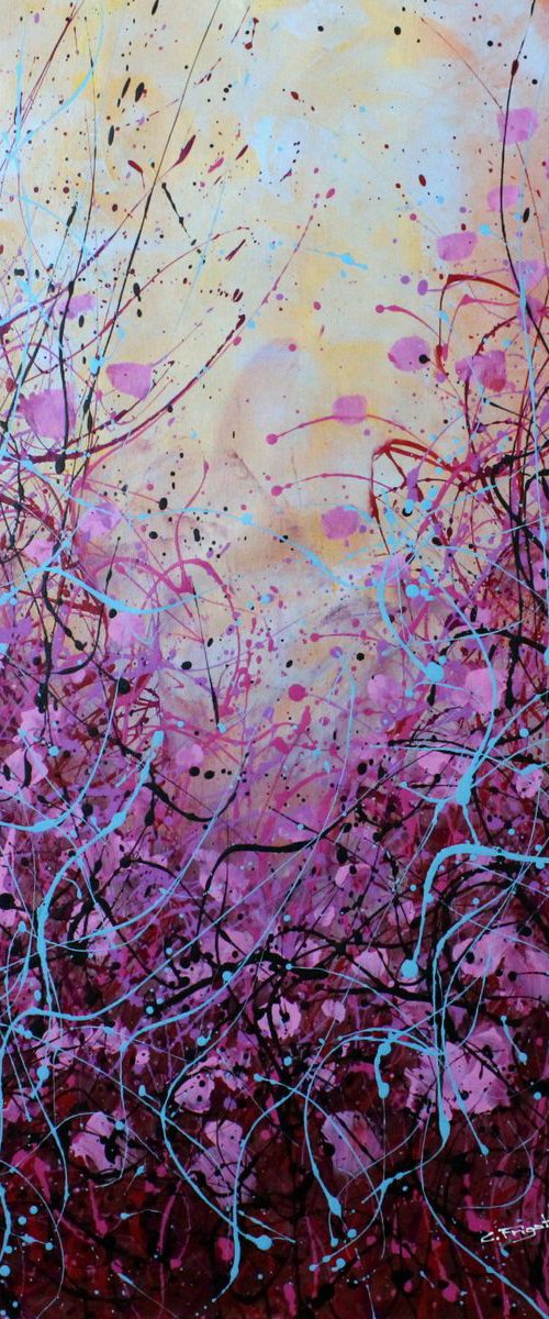 Never Forgotten #2 - Original floral abstract painting by Cecilia Frigati