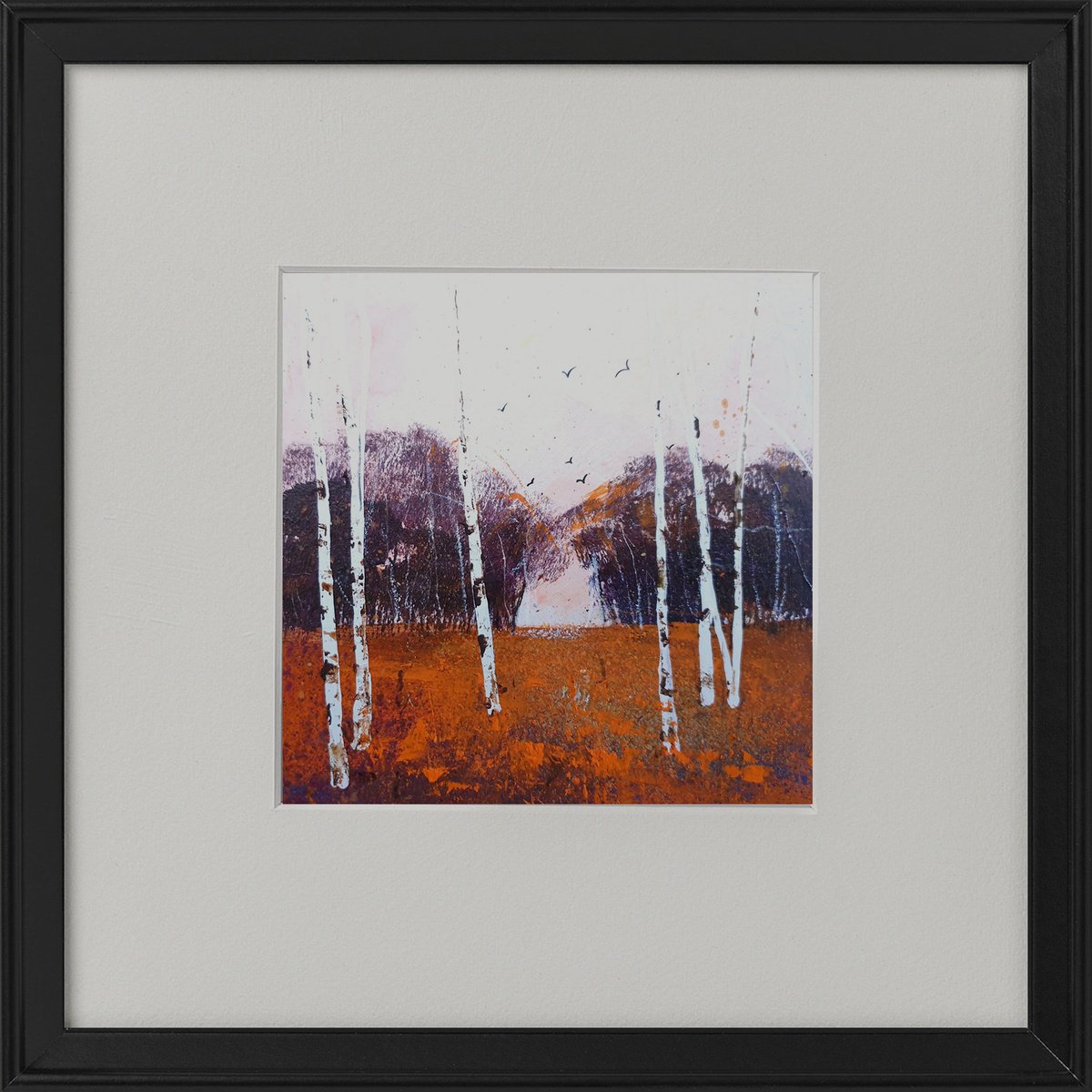 Seasons - Autumn Birches Coppice framed by Teresa Tanner