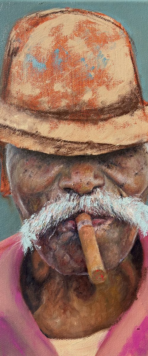 Smoking man with a mustache by Anastasiya Kostyuk