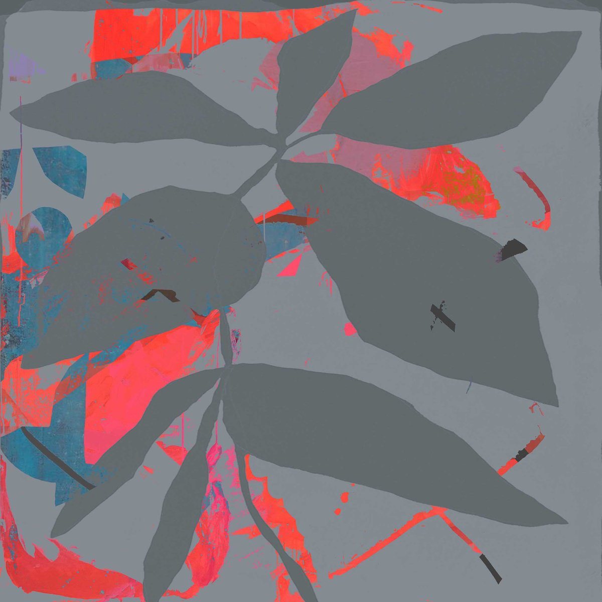 Abstract Botanical Print By The Most Active, 17 X 17", Lost In The Reflection, Original Artwork