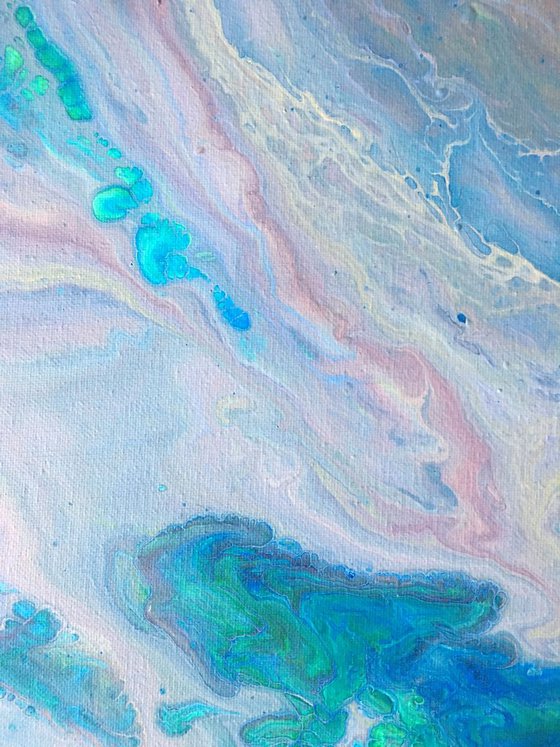 "Mix It Up" - Original Abstract PMS Fluid Acrylic Painting - 16 x 20 inches