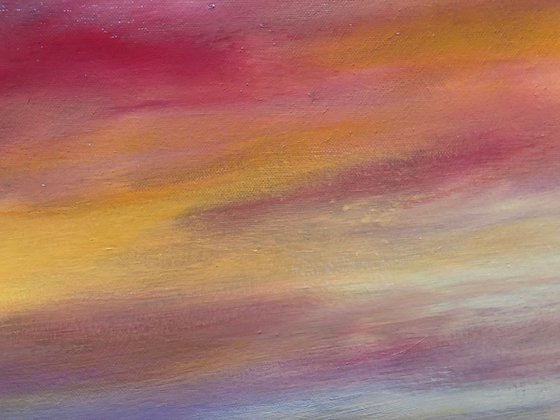 Benediction - Midwest Landscape Sunset Peaceful Oil Painting