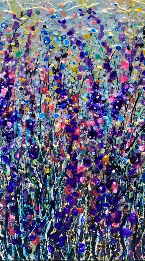 Wildflower Pollock Commission by Lena Owens at OLena Art