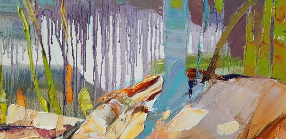 In the sunny forest.