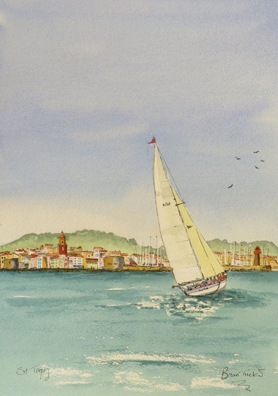 Yacht sailing at St Tropez
