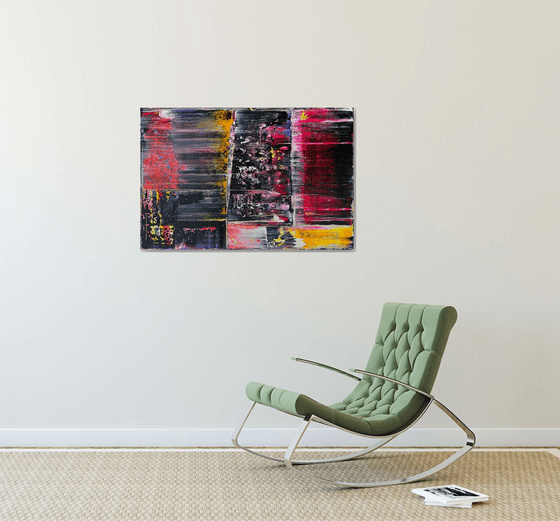 "Ferocious" - Free USA Shipping - Original PMS Abstract Acrylic Painting On Canvas - 36" x 24"