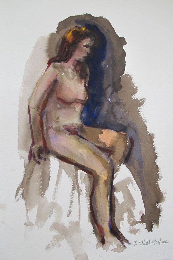 seated female nude