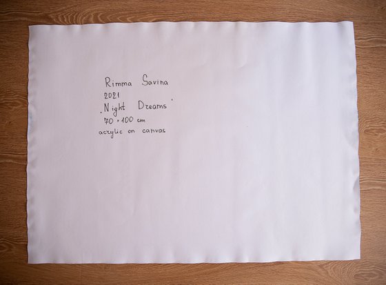 Tropical night symphony with palm trees