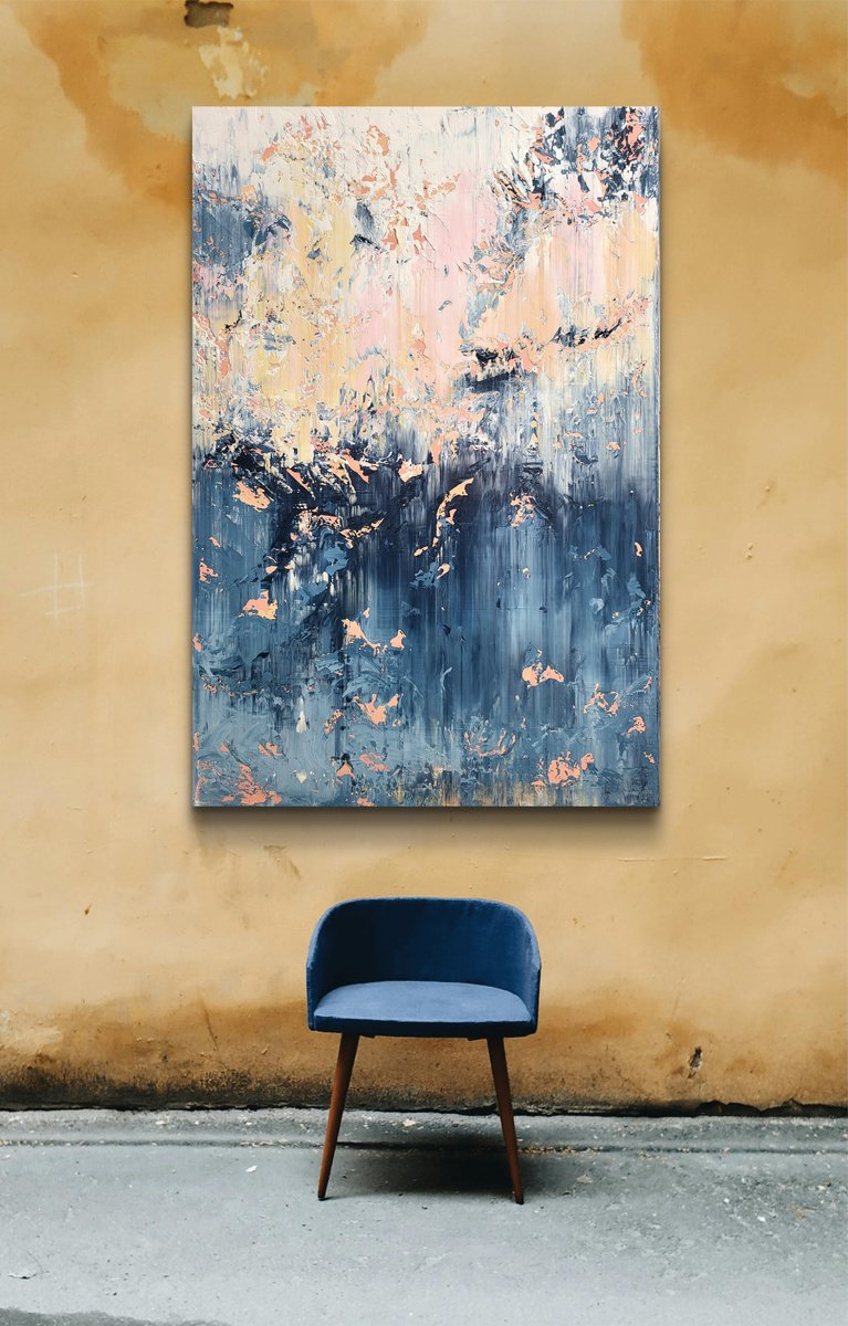 Abstract Acrylic Painting By Alex Senchenko, 39 X 59, Abstract 2433, Original Artwork