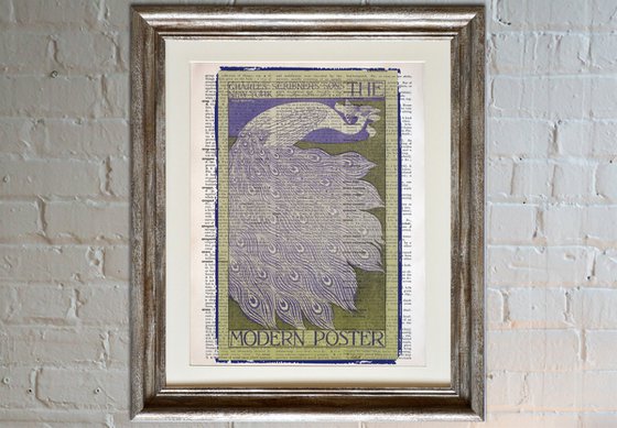 The Modern Poster - Collage Art Print on Large Real English Dictionary Vintage Book Page