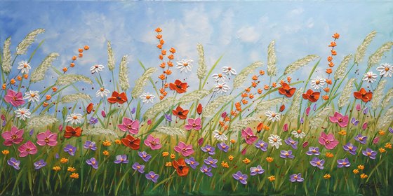 Blooming Field - Original Impasto Painting