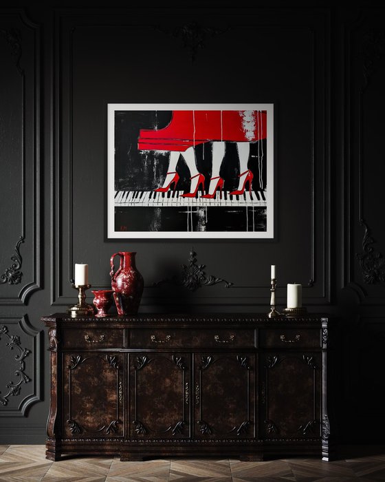 Red High Heels Symphony (Giclée Print)