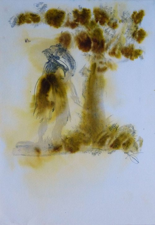 Burning Tree, 21x29 cm by Frederic Belaubre