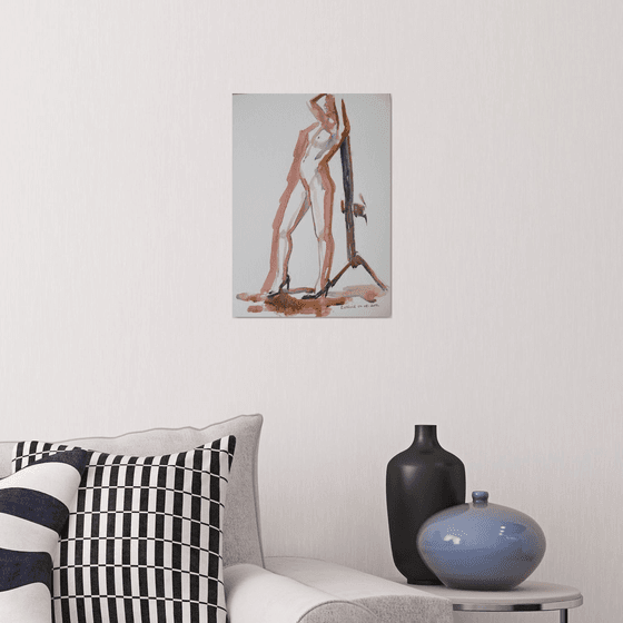 Standing female nude