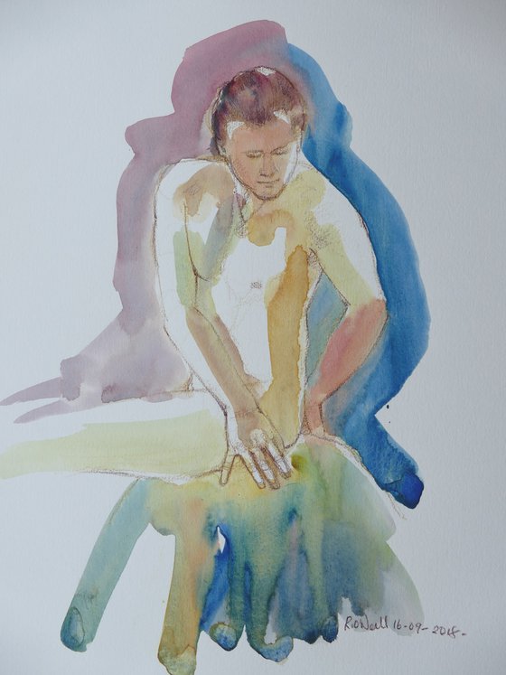 Seated male nude