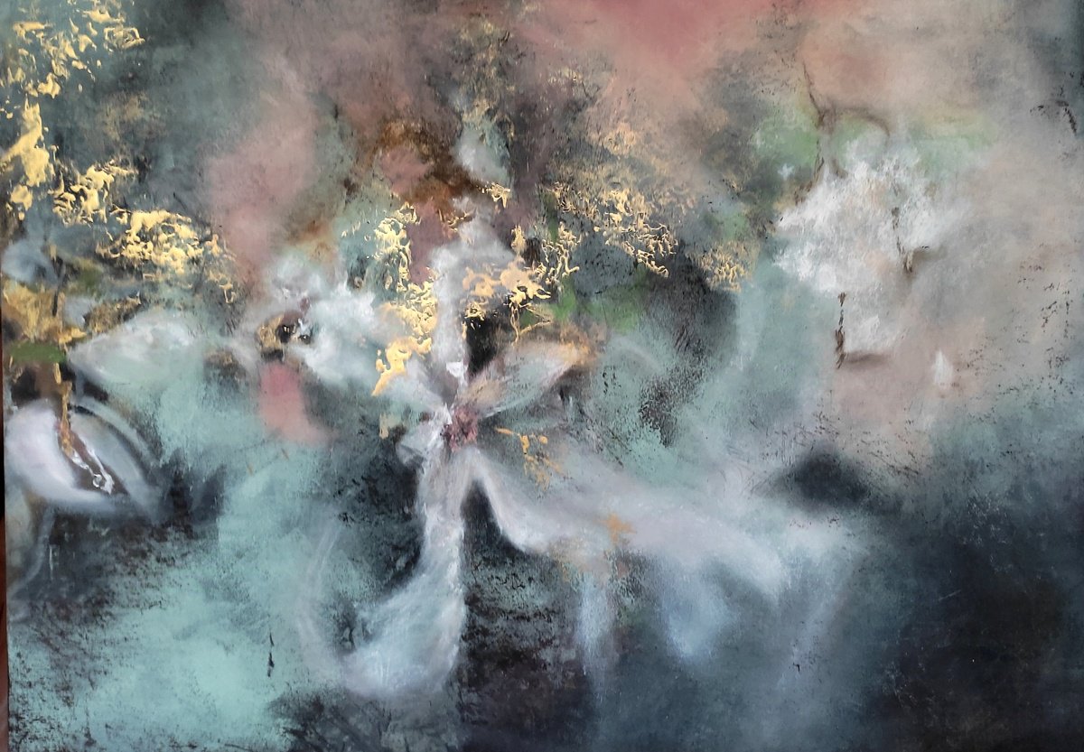 Organic Botanical Oil Painting By Yuliia Kyrsanova, 31 X 24", Gentle Petals Of Being, Original Artwork