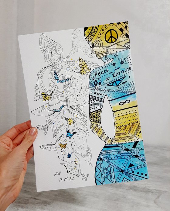 Peace to Ukraine, graphic art