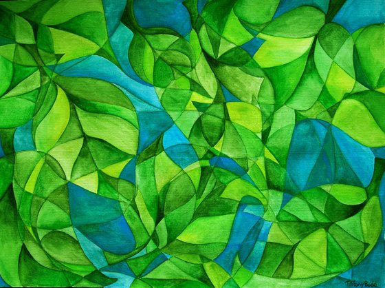 Abstract Green Leaves