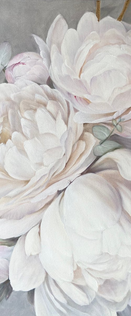 OIL PAINTING WITH GOLD LEAF  “MORNING” by Alexandra Ozerova