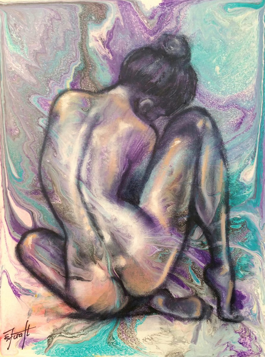 Expressive Portrait Painting By Elena Kraft, 12 X 16, Donna, Original Artwork