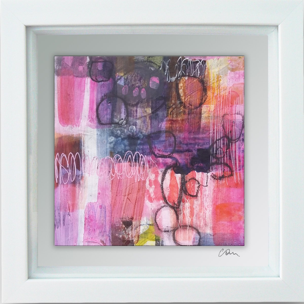 Framed ready to hang original abstract - Feedback #4 by Carolynne Coulson